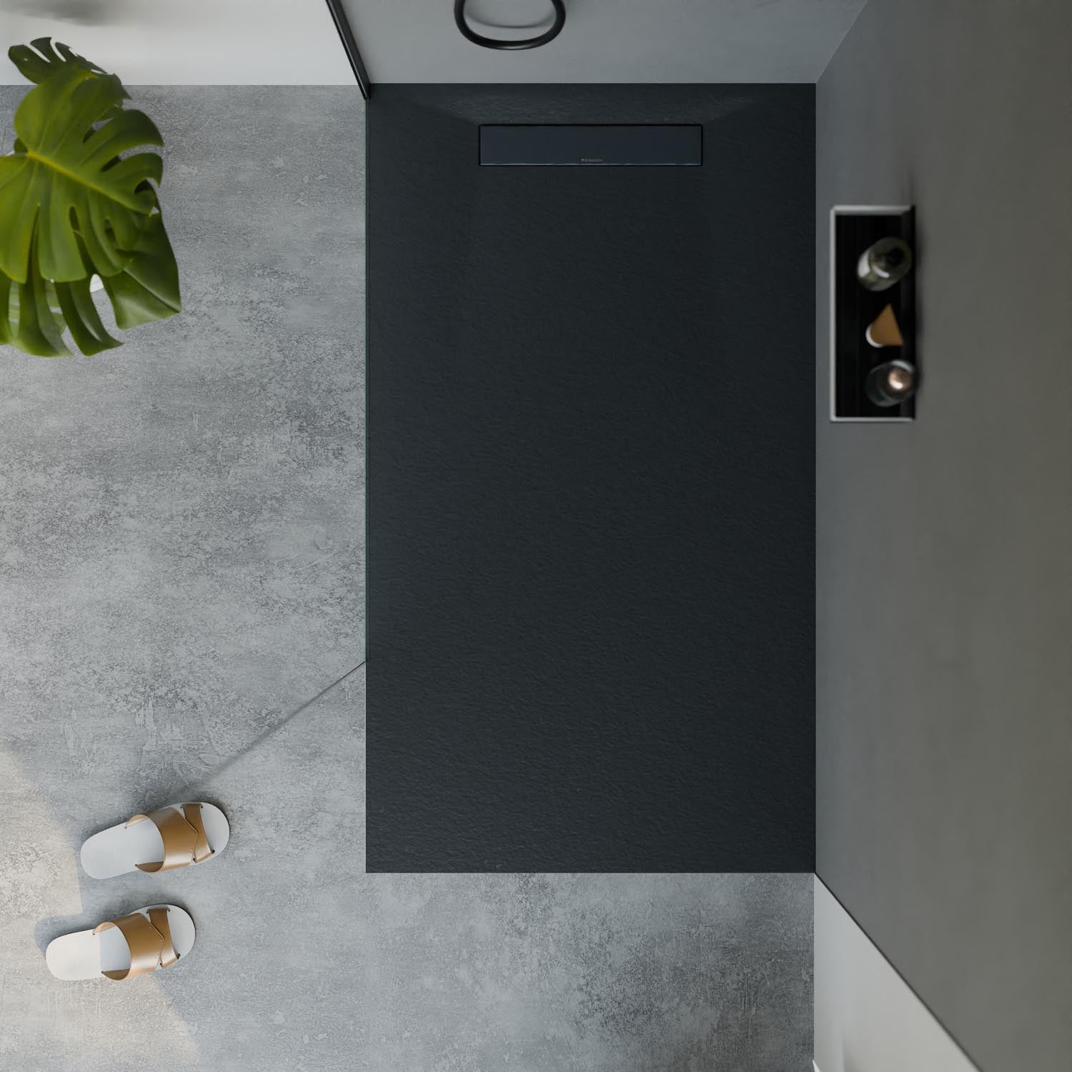 Flache Duschwanne Mineralguss LAVOA