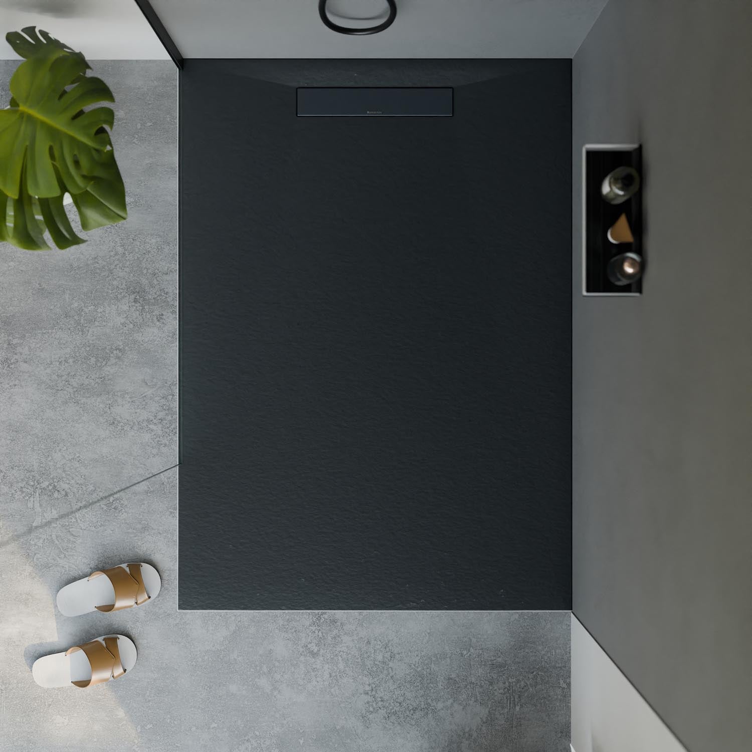 Flache Duschwanne Mineralguss LAVOA