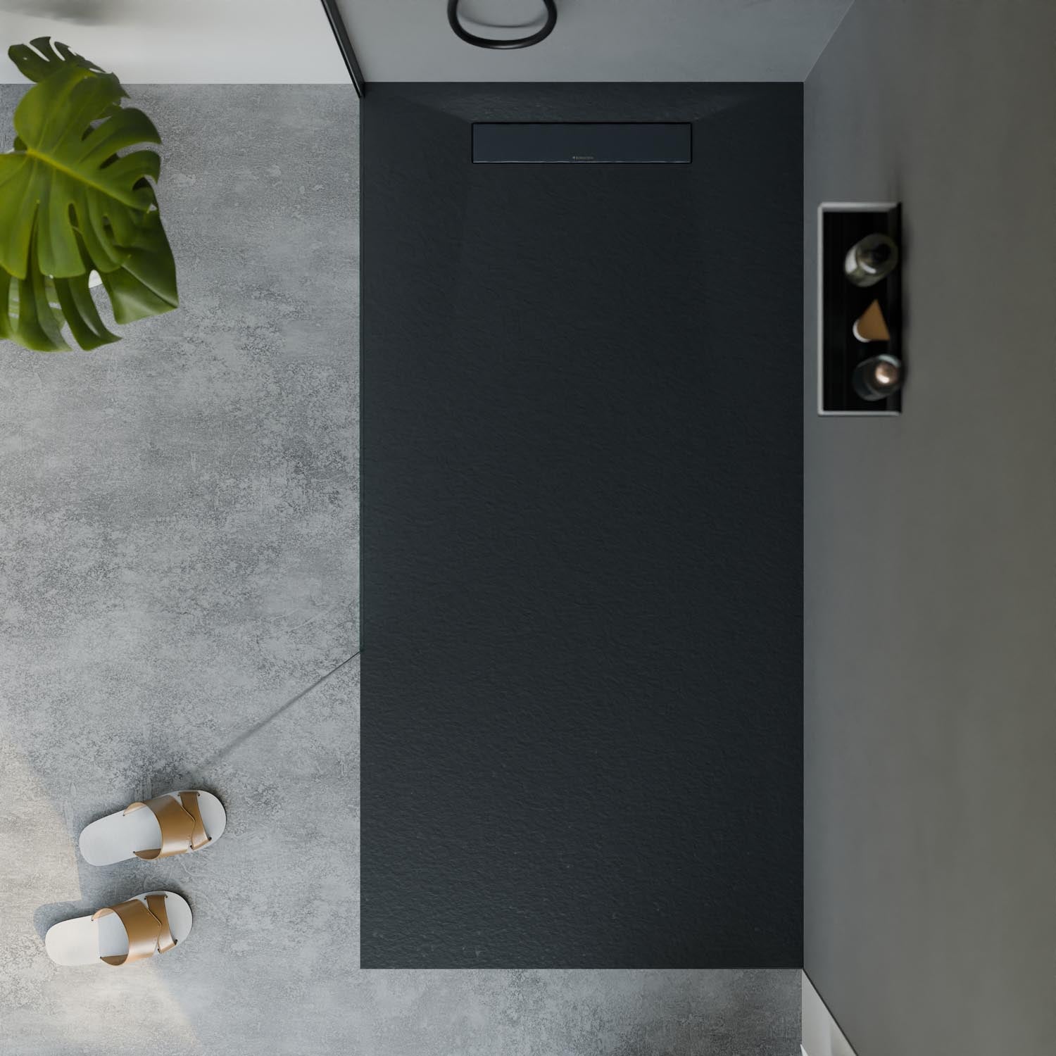 Flache Duschwanne Mineralguss LAVOA