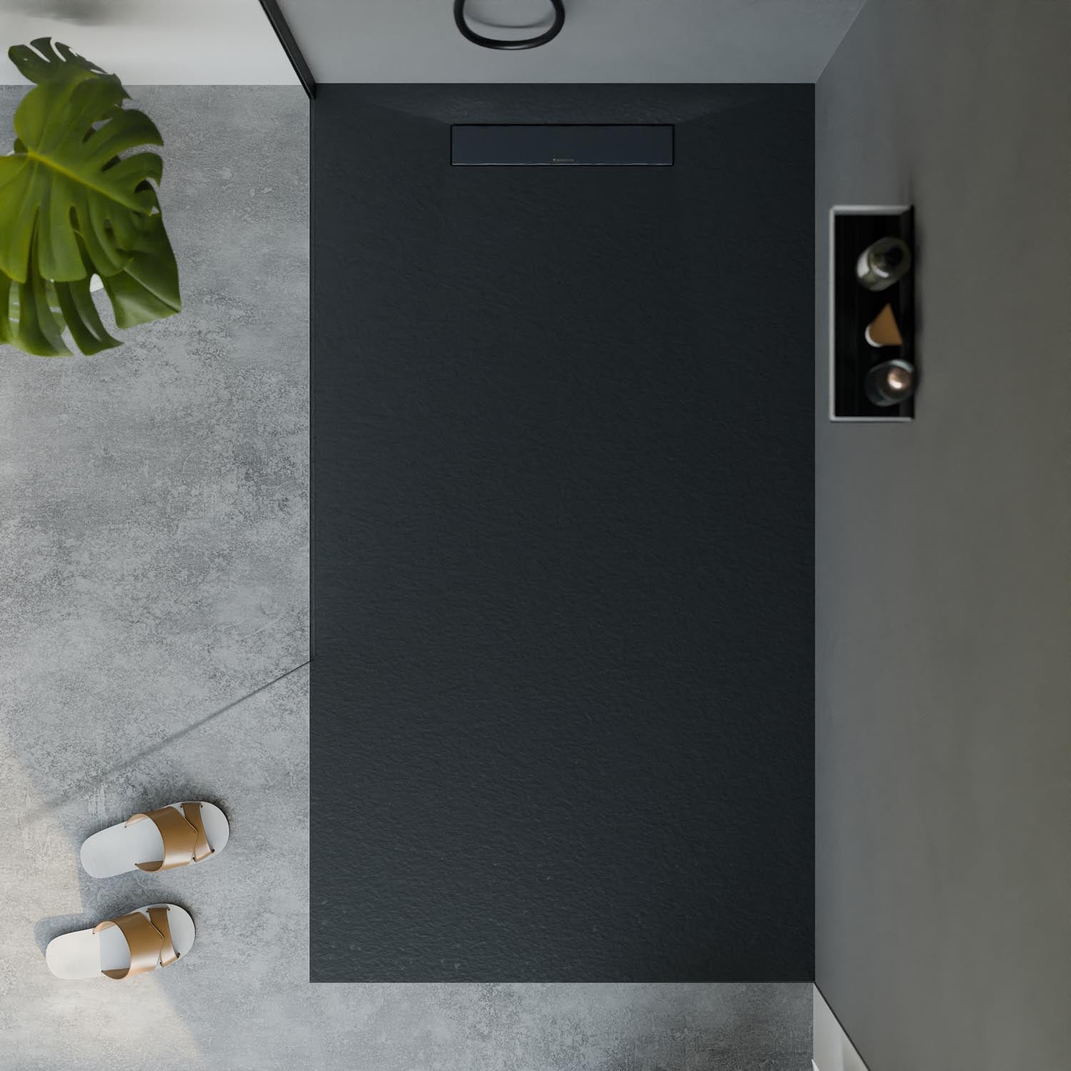 Flache Duschwanne Mineralguss LAVOA