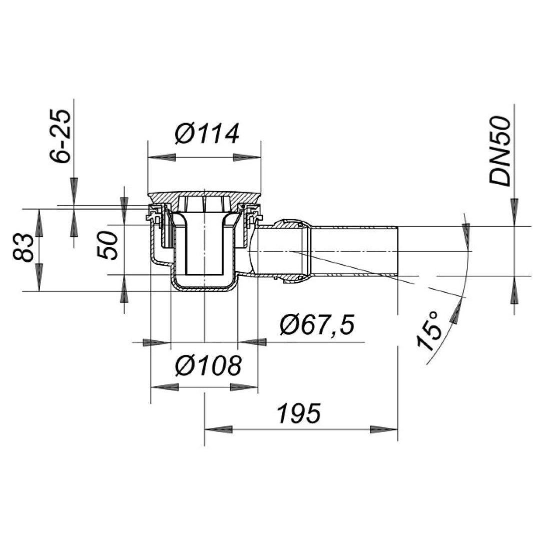 Dallmer Duschwannenablauf ORIO 85 mm Höhe