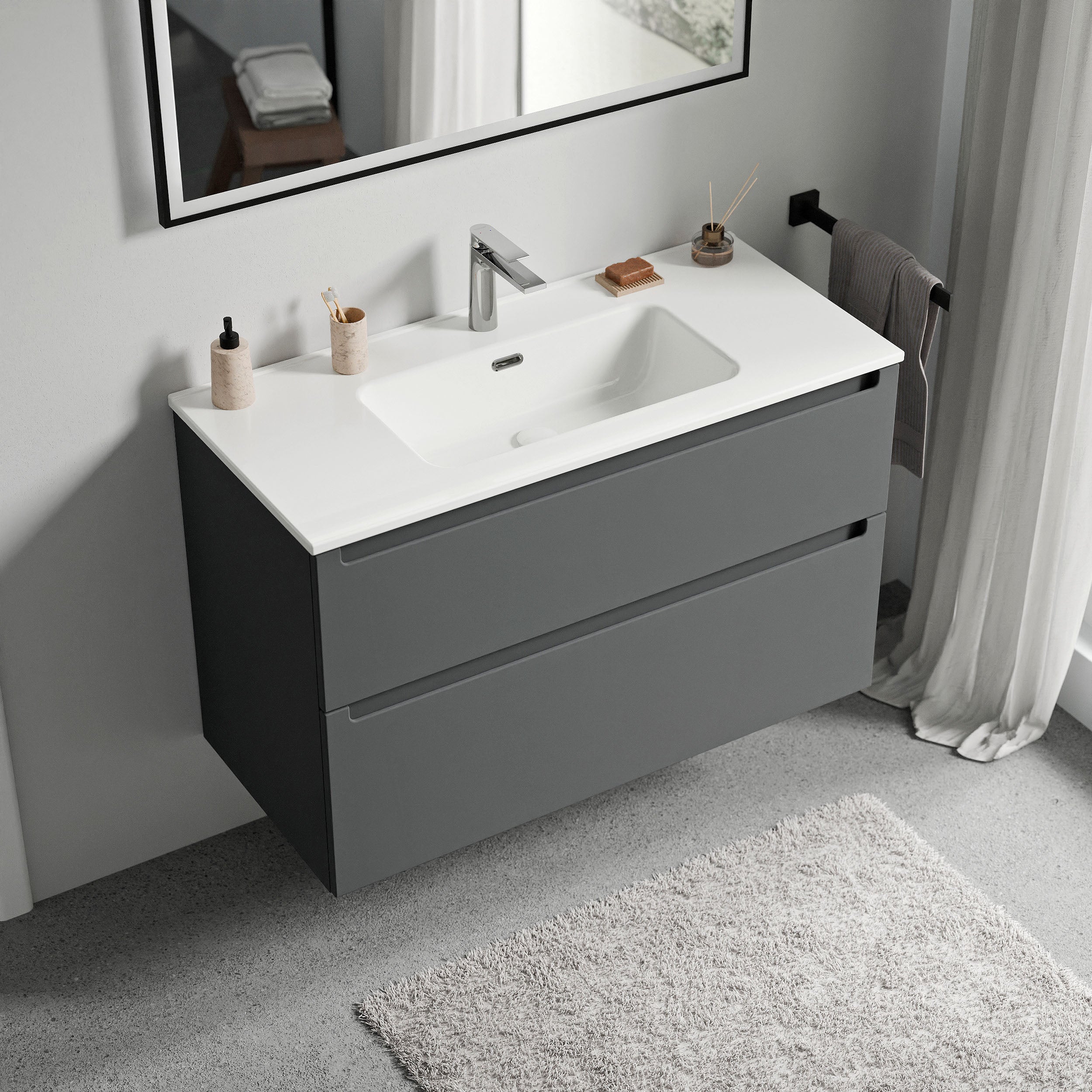 Badmöbel Set VIREO 100 cm mit Waschbecken