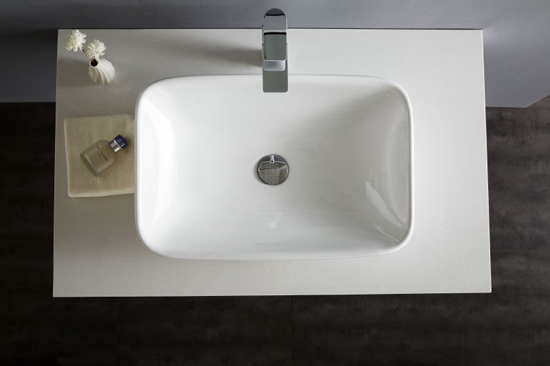 Lavabo / lavandino da appoggio NT3155 - ceramica sanitaria - 58x38,5cm