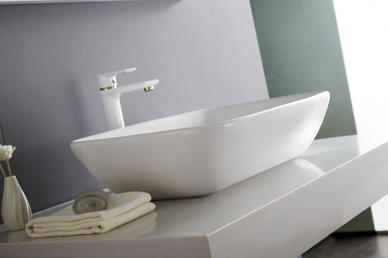 Lavabo / lavandino da appoggio NT3155 - ceramica sanitaria - 58x38,5cm