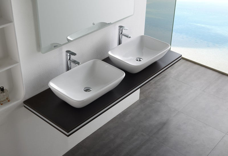 Lavabo / lavandino da appoggio NT3155 - ceramica sanitaria - 58x38,5cm