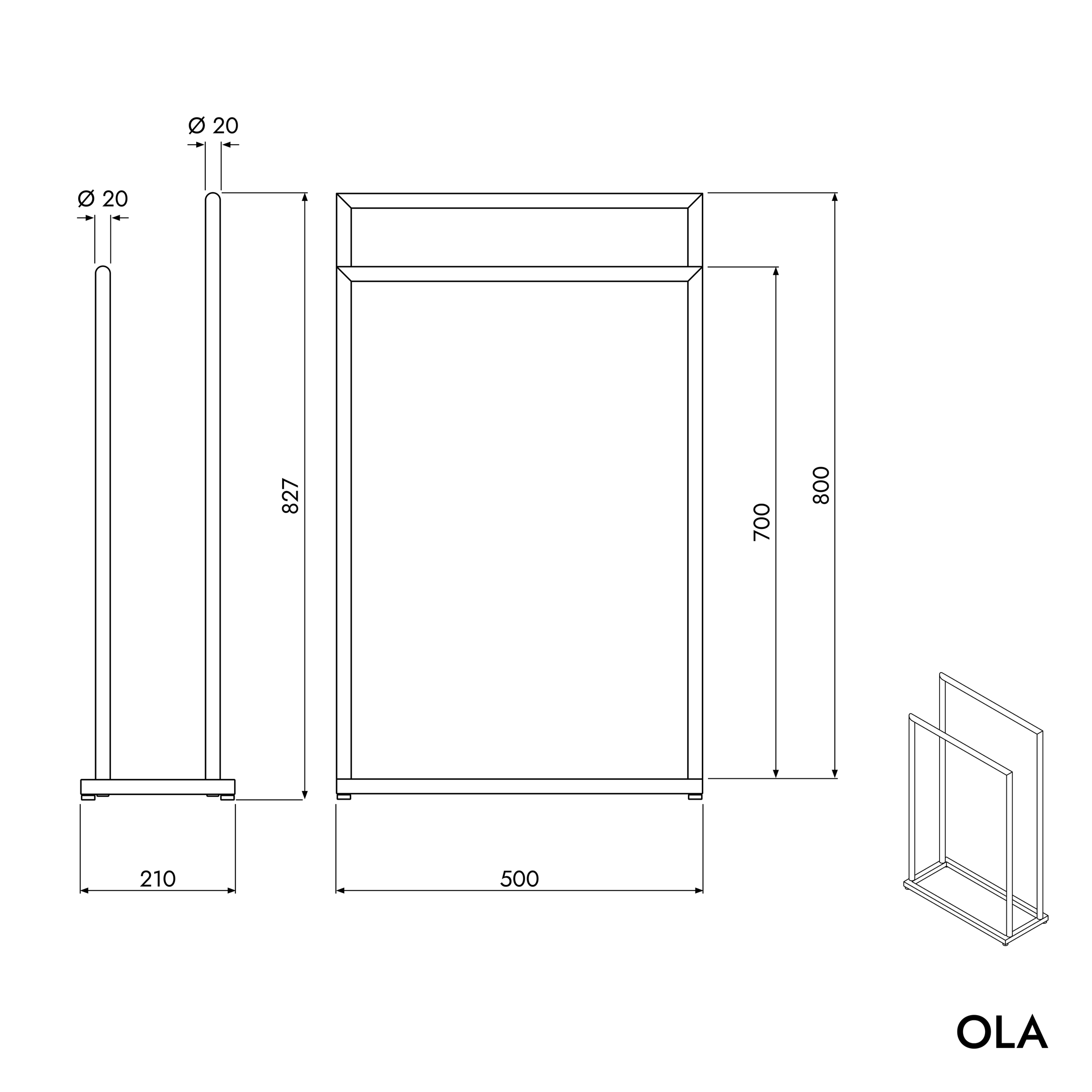 OLA porte-serviettes rond, couleur au choix