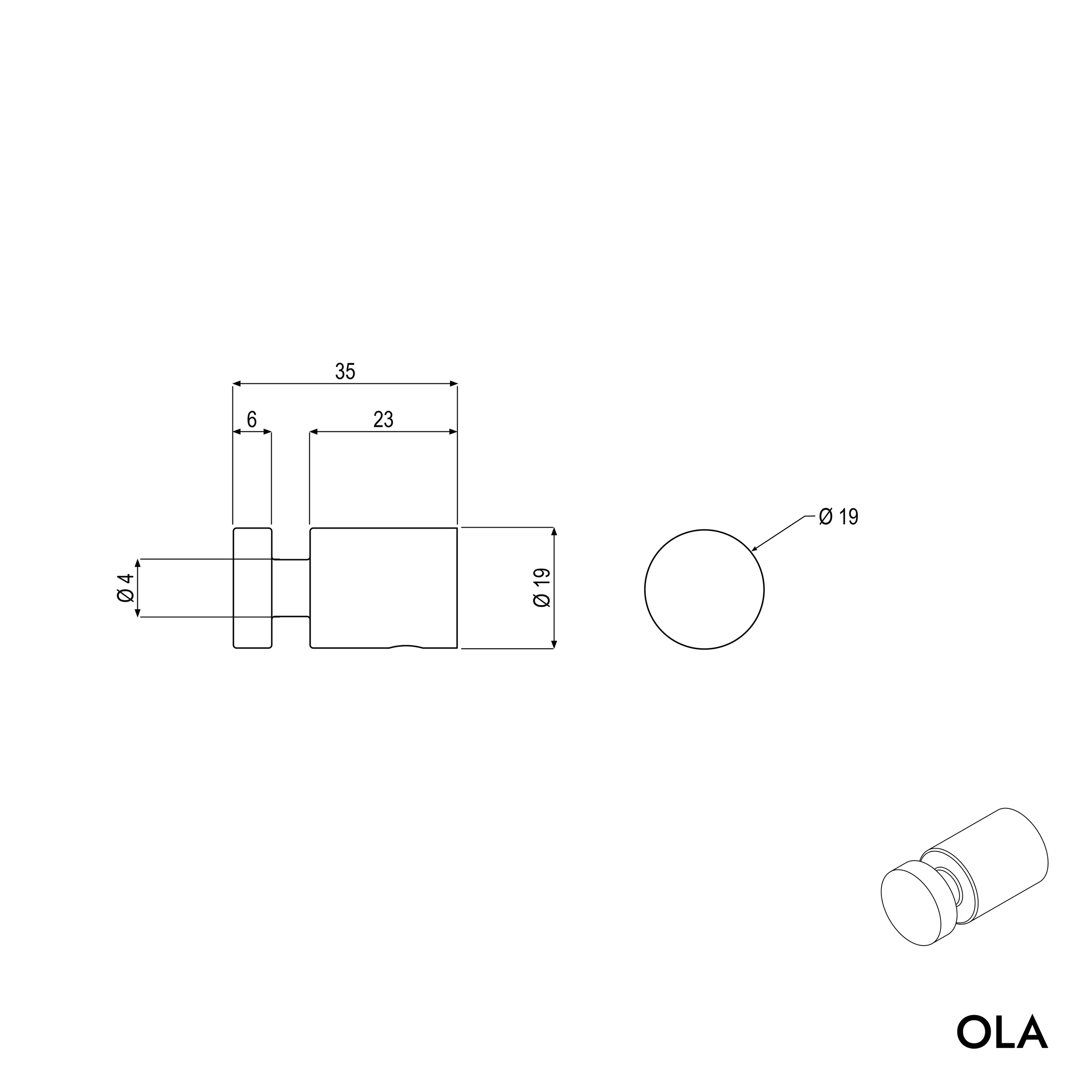 OLA Crochet à linge rond, lot de 2, couleur au choix