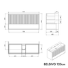 Badmöbel-Set BELDIVO 120 cm mit Waschbecken