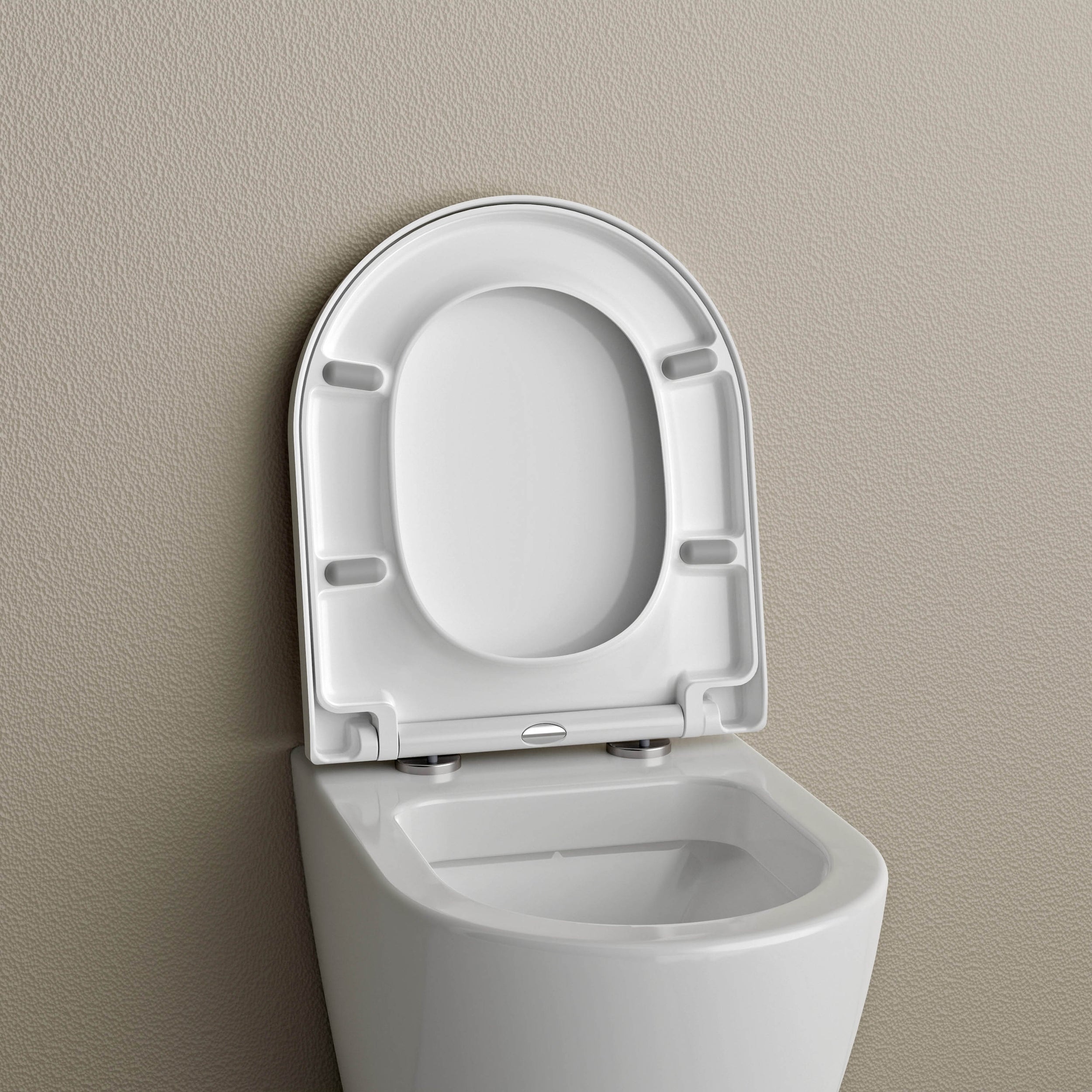 Abattant WC U1009 - pour WC suspendu NT2038 - fonction Softclose - Blanc brillant