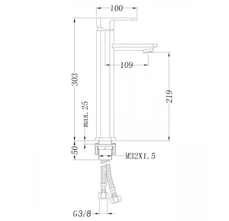 Robinet pour lavabo de salle de bains 1234
