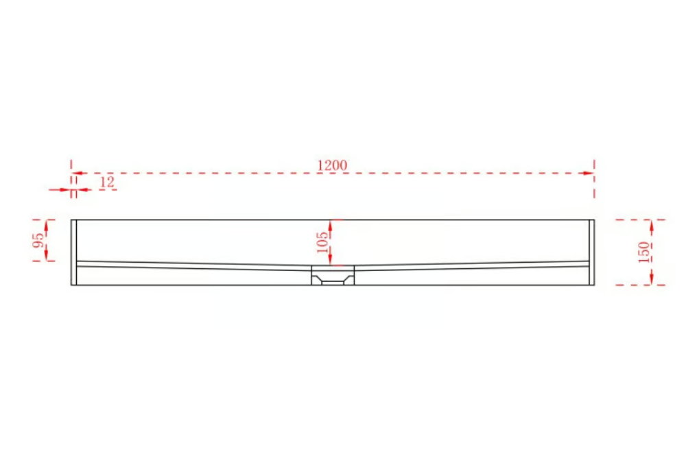 Vasque double à poser TWG07 fonte minérale - 120 x 40 x 15 cm