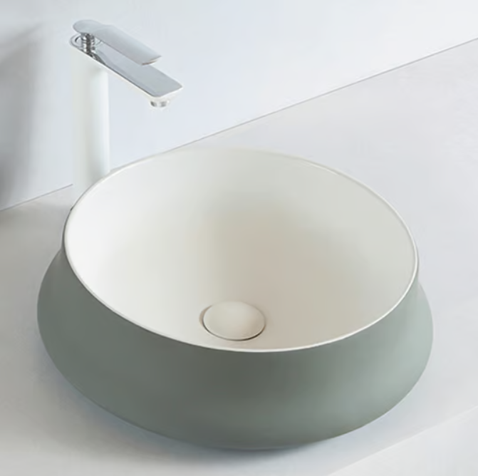 Lavabo da appoggio in ceramica sanitaria KW6188 - 45,5 x 45,5 x 15 cm - Colore a scelta