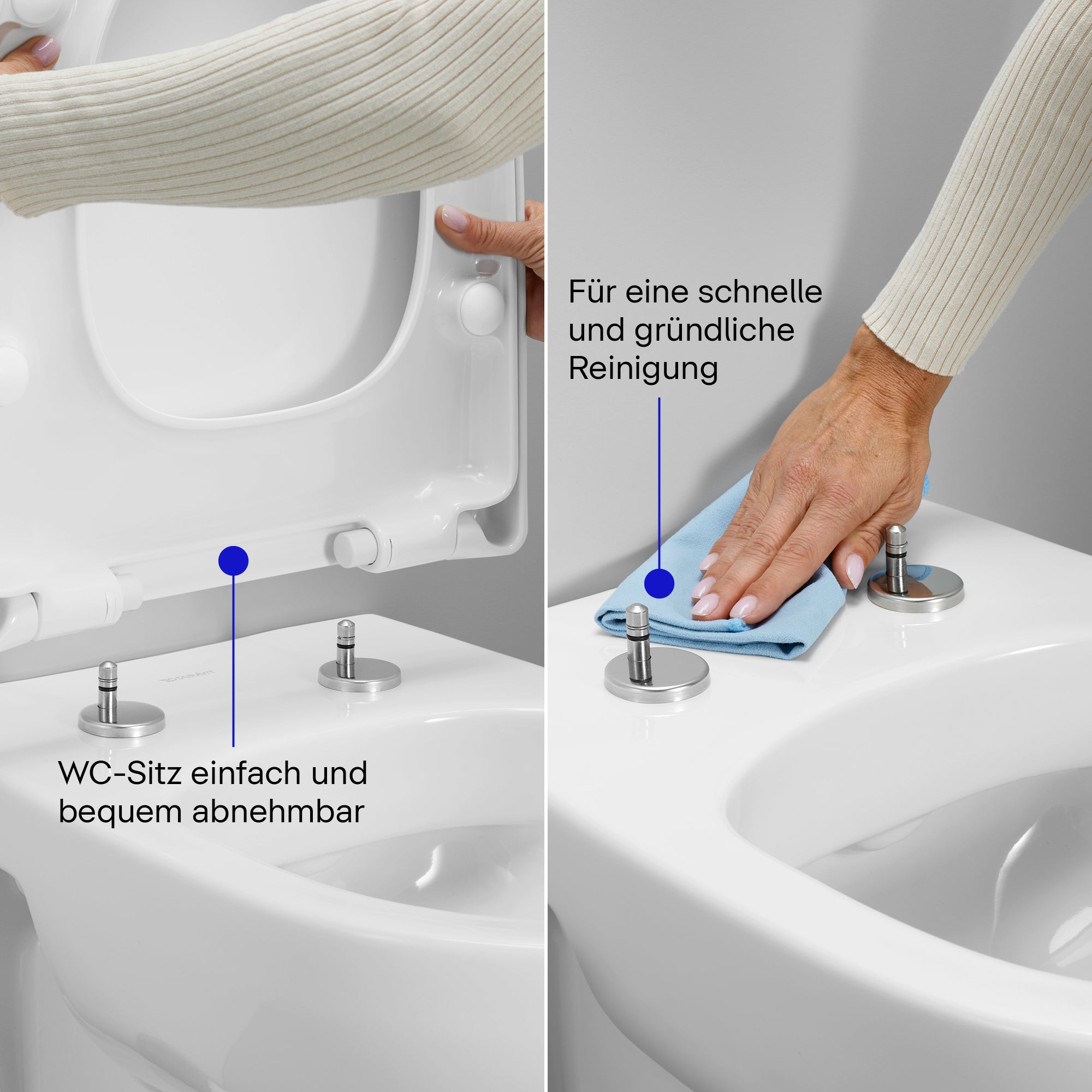 Siège de WC universel Duravit Univavo avec abattant à descente amortie, rond