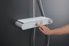 Sistema doccia Duravit con termostato e ripiano in vetro