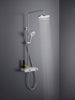 Sistema doccia Duravit con termostato e ripiano in vetro
