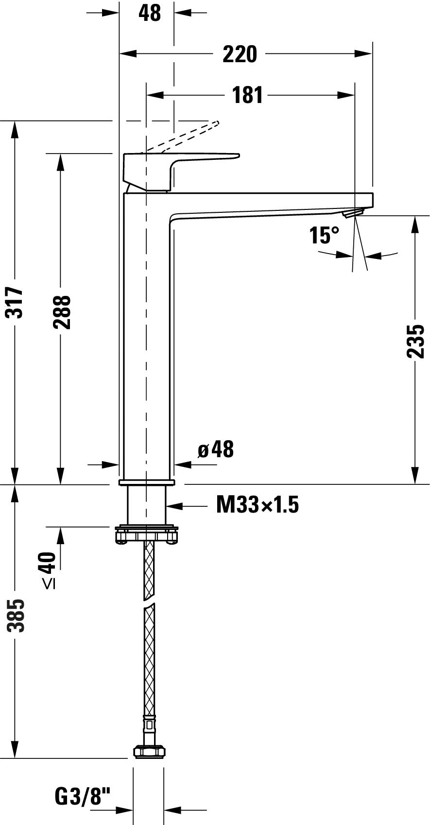 Duravit Manhattan Einhebel-Waschtischarmatur XL