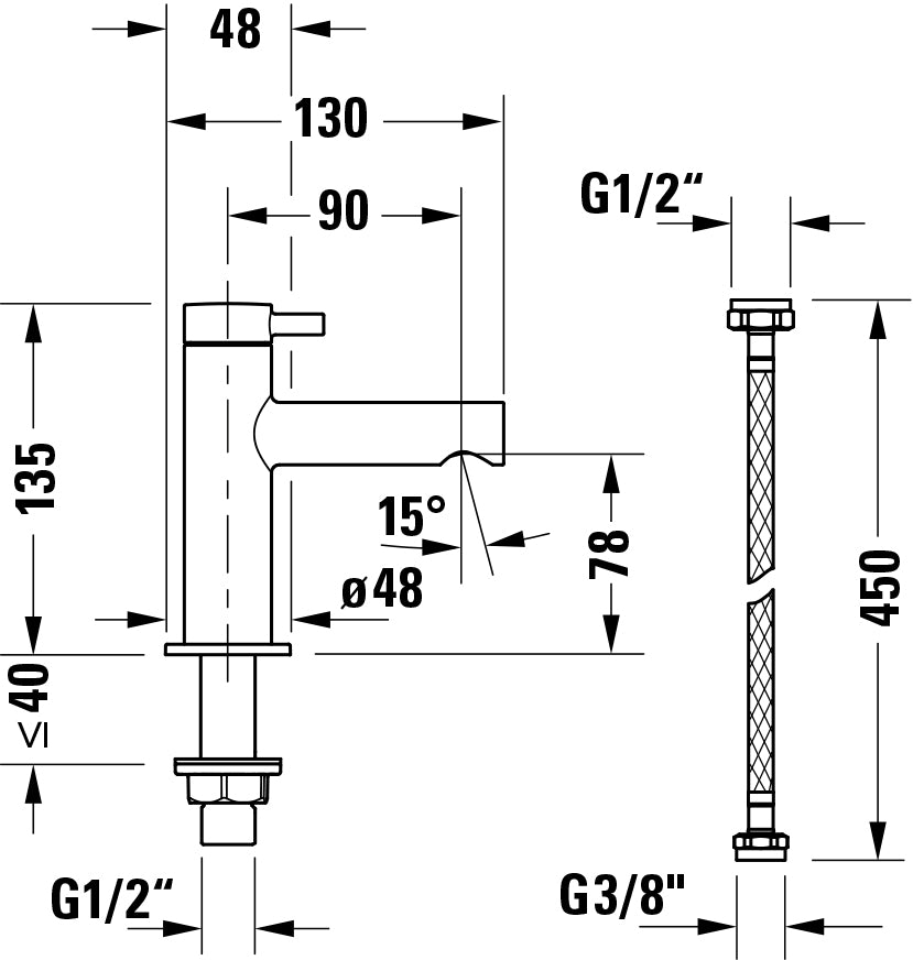 Robinet sur pied Duravit Circle