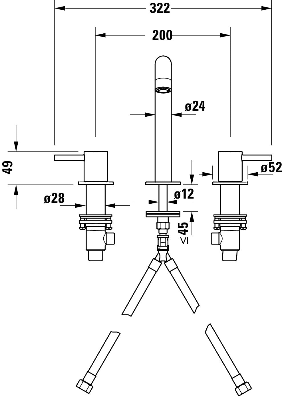 Duravit Circle 3-Loch Waschtischarmatur