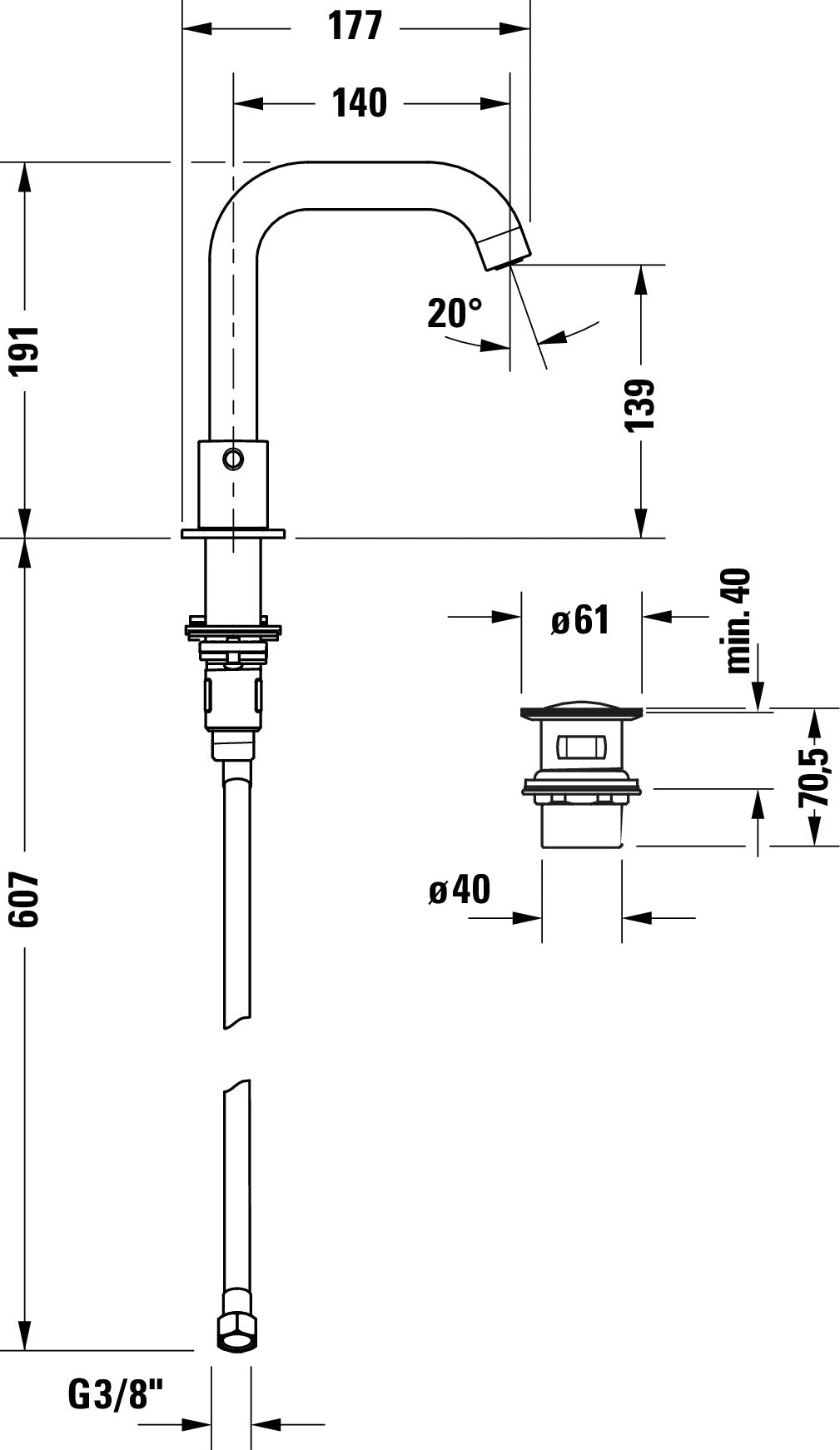 Duravit Circle 3-Loch Waschtischarmatur