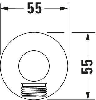 Duravit universale curva di raccordo a parete con supporto per doccia