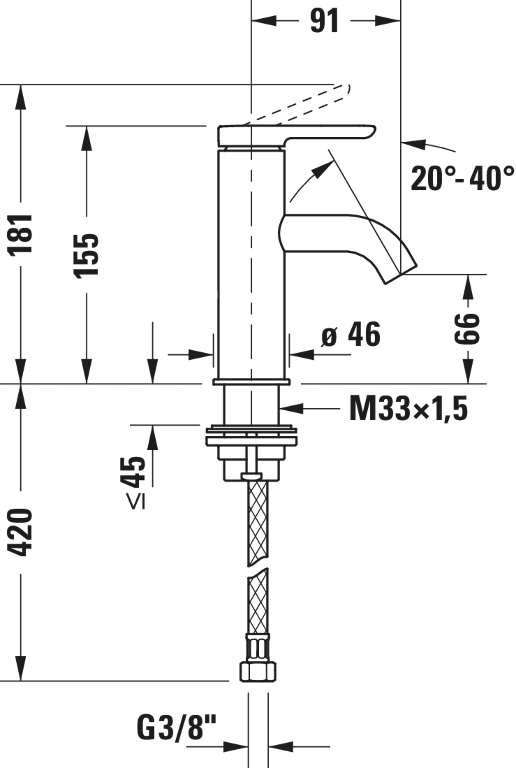 Duravit C.1 miscelatore monocomando per lavabo S