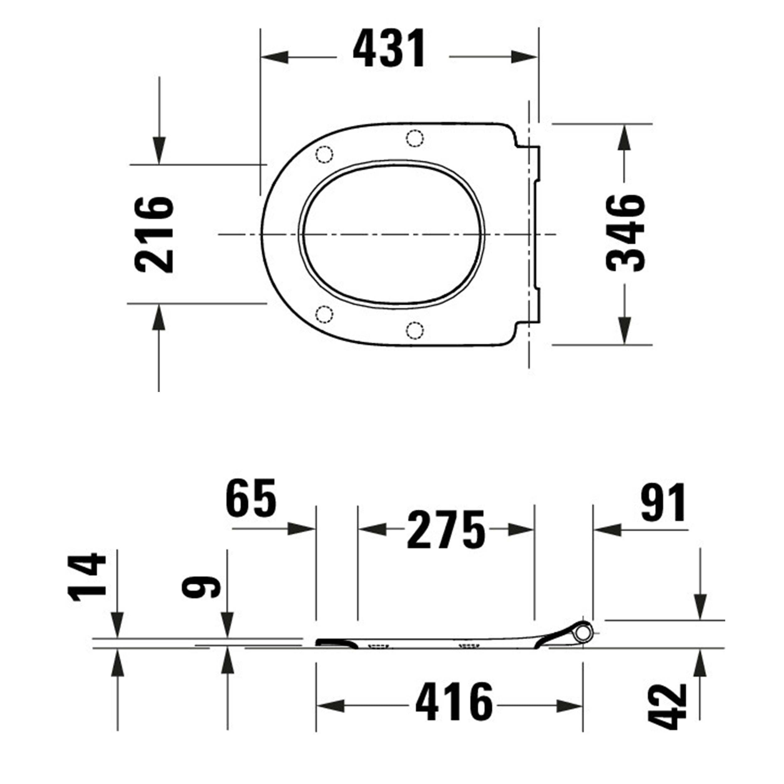Duravit Univavo Universal WC-Sitz mit Absenkautomatik, oval
