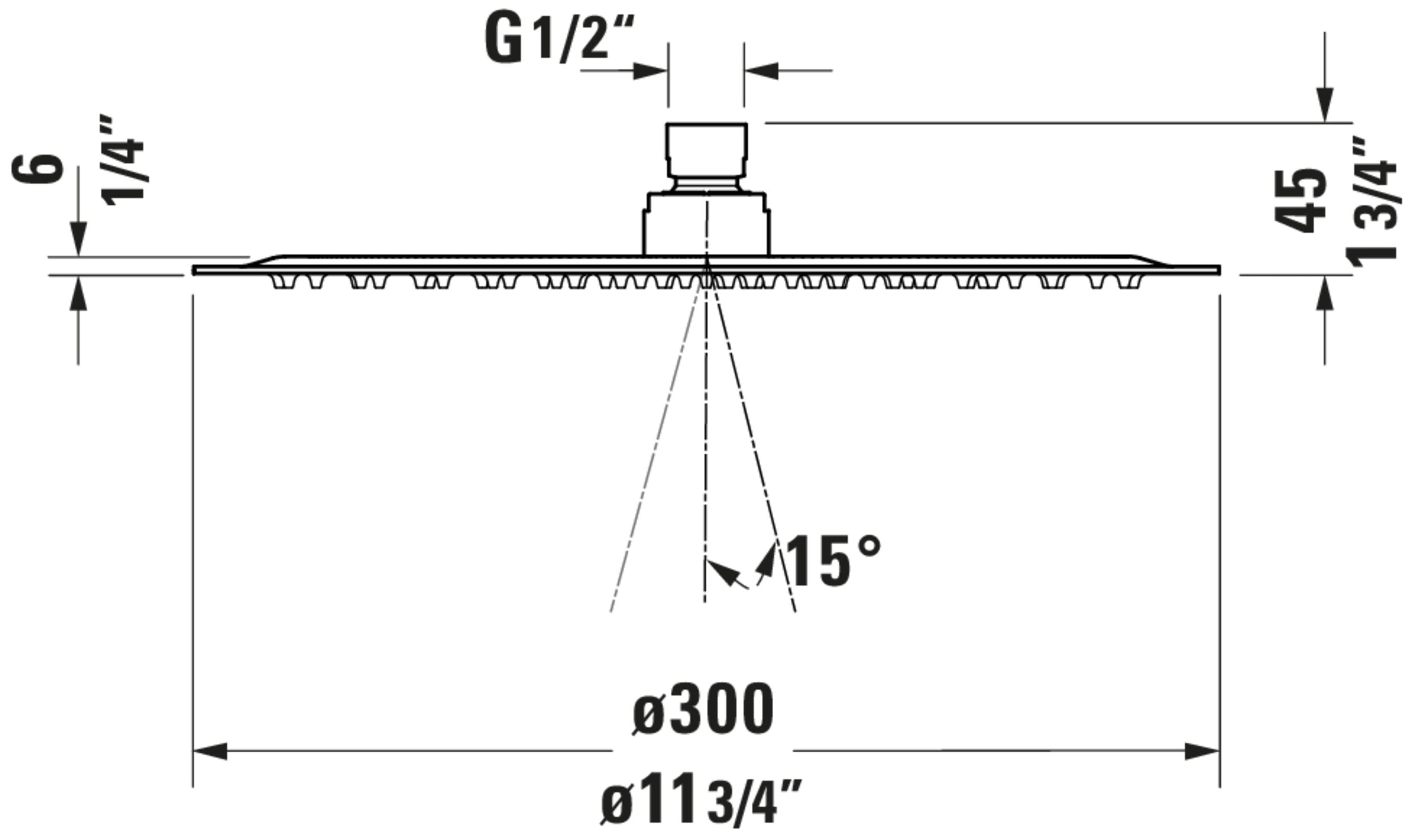 Système de douche encastré Duravit avec thermostat et pomme de douche