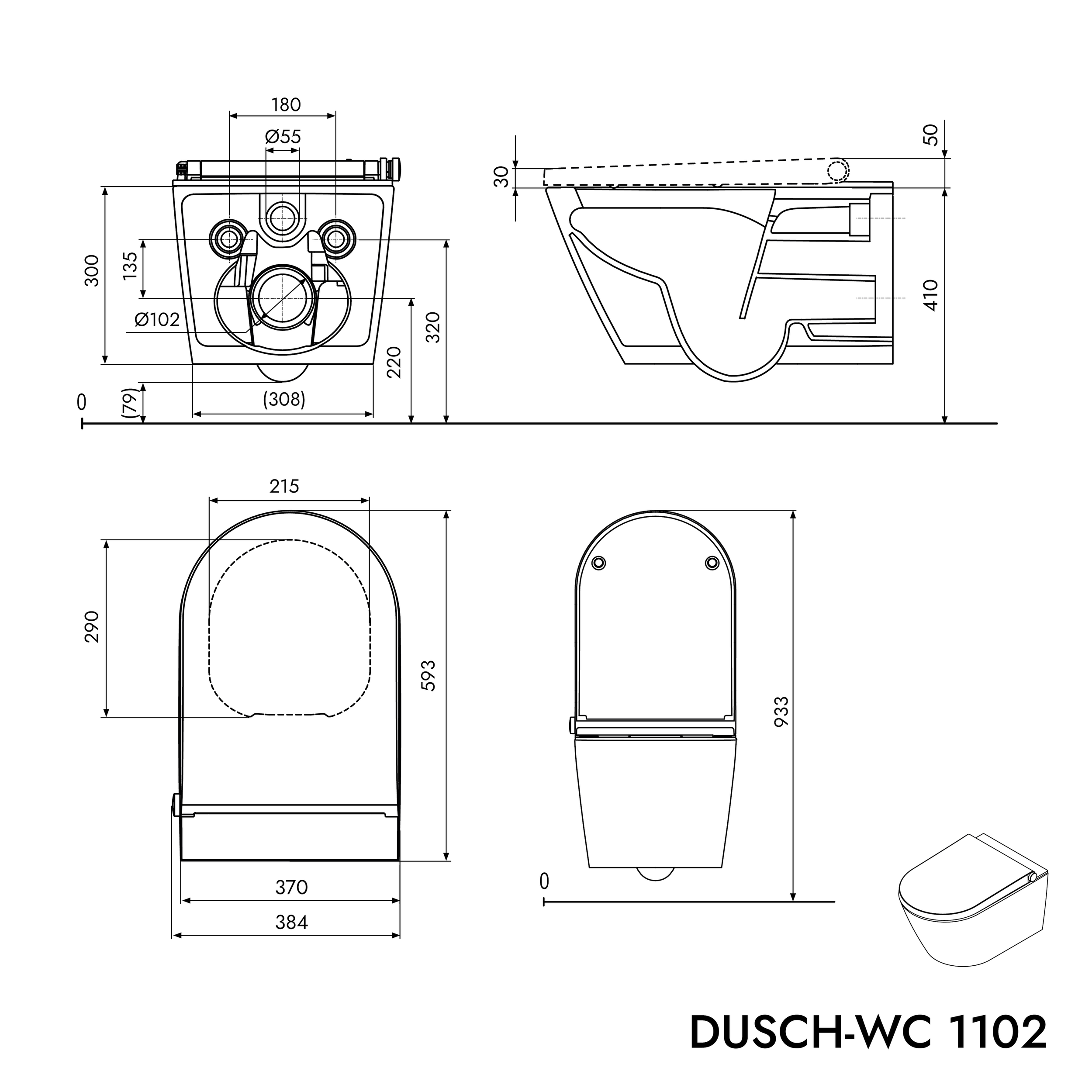 WC-douche Basic 1102 blanc