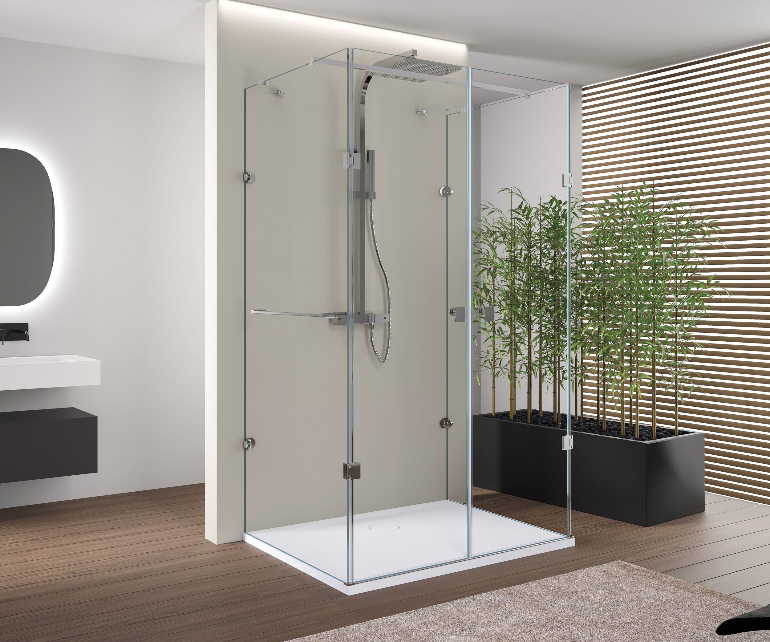 Duschkabine U-Form EX412 mit Drehtüren