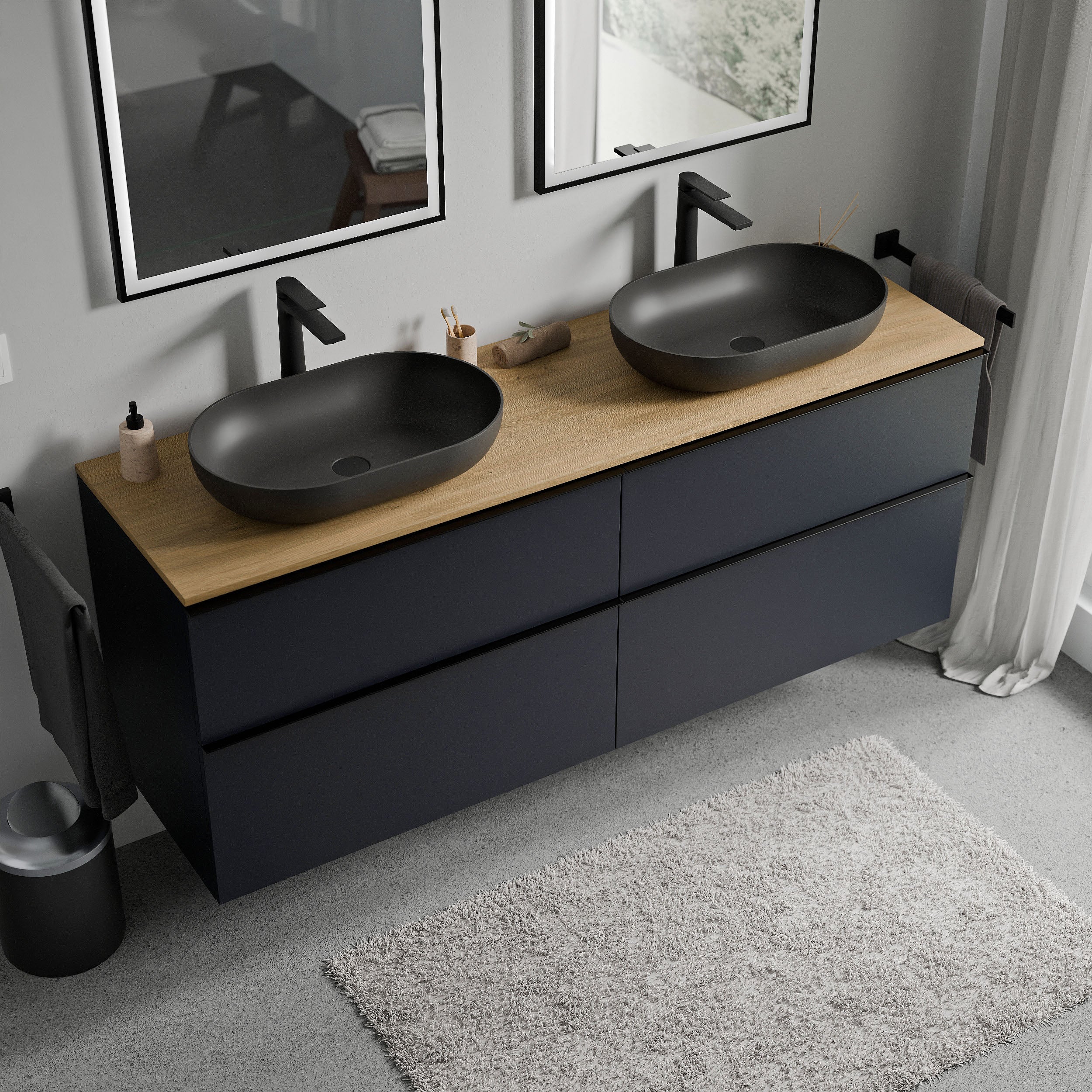 Badmöbel Unterschrank LAVOA 160 cm