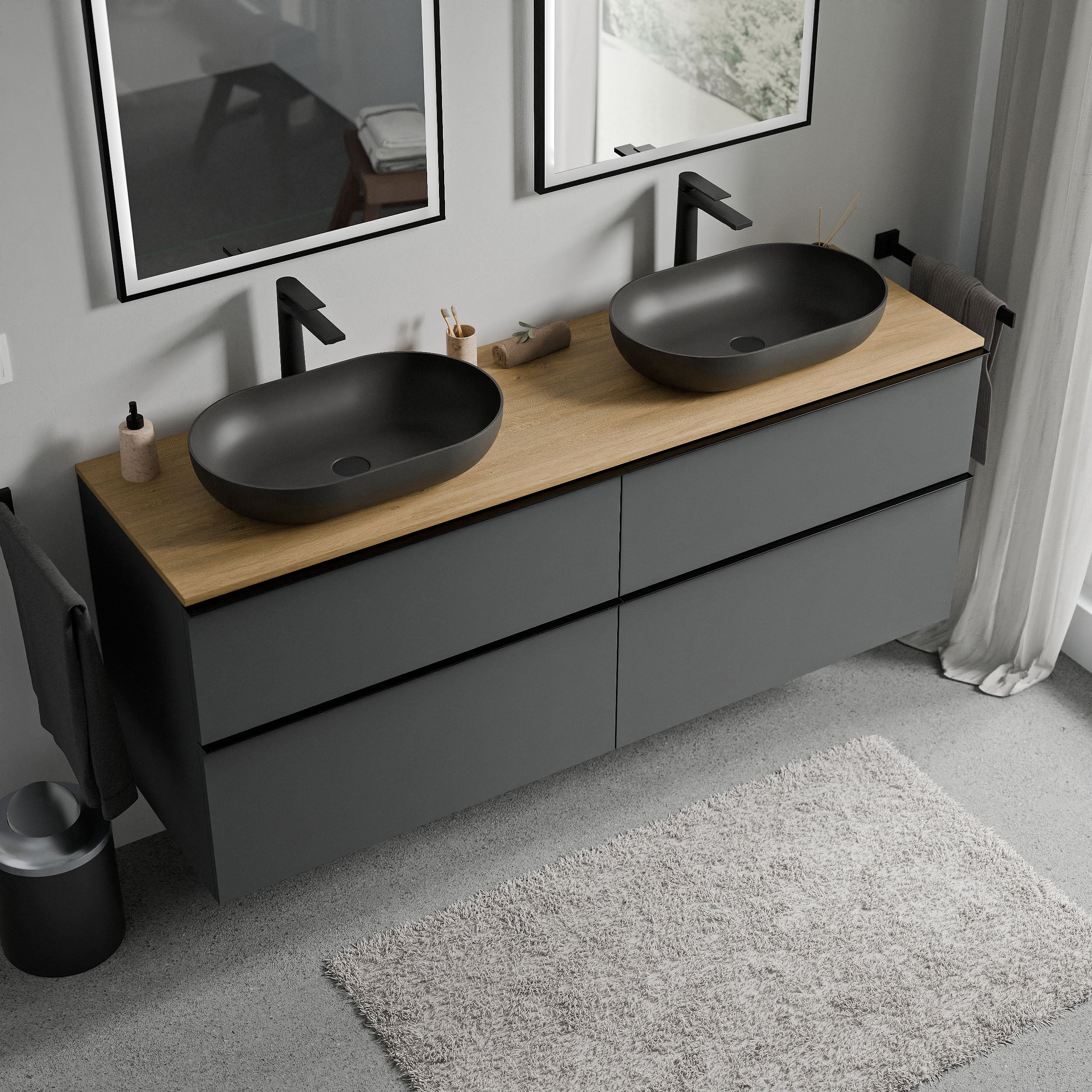 Badmöbel Unterschrank LAVOA 160 cm