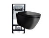 Set convenienza 43: WC B-8030R nero opaco con sedile Soft-Close con elemento pre-murale G3004A e piastra di azionamento anteriore