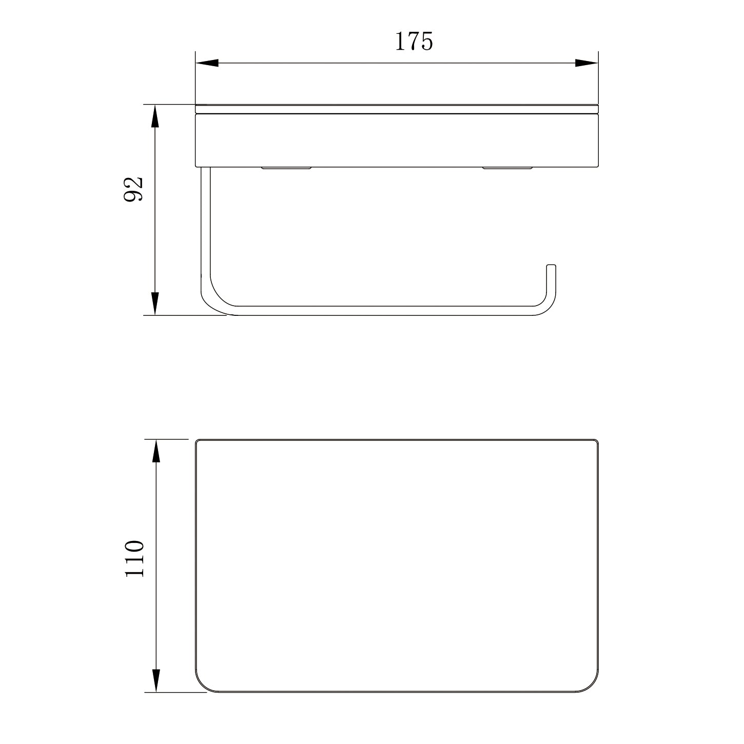 Porte-papier hygiénique BERNSTEIN G501 en acier inoxydable - avec tablette en verre - couleur au choix