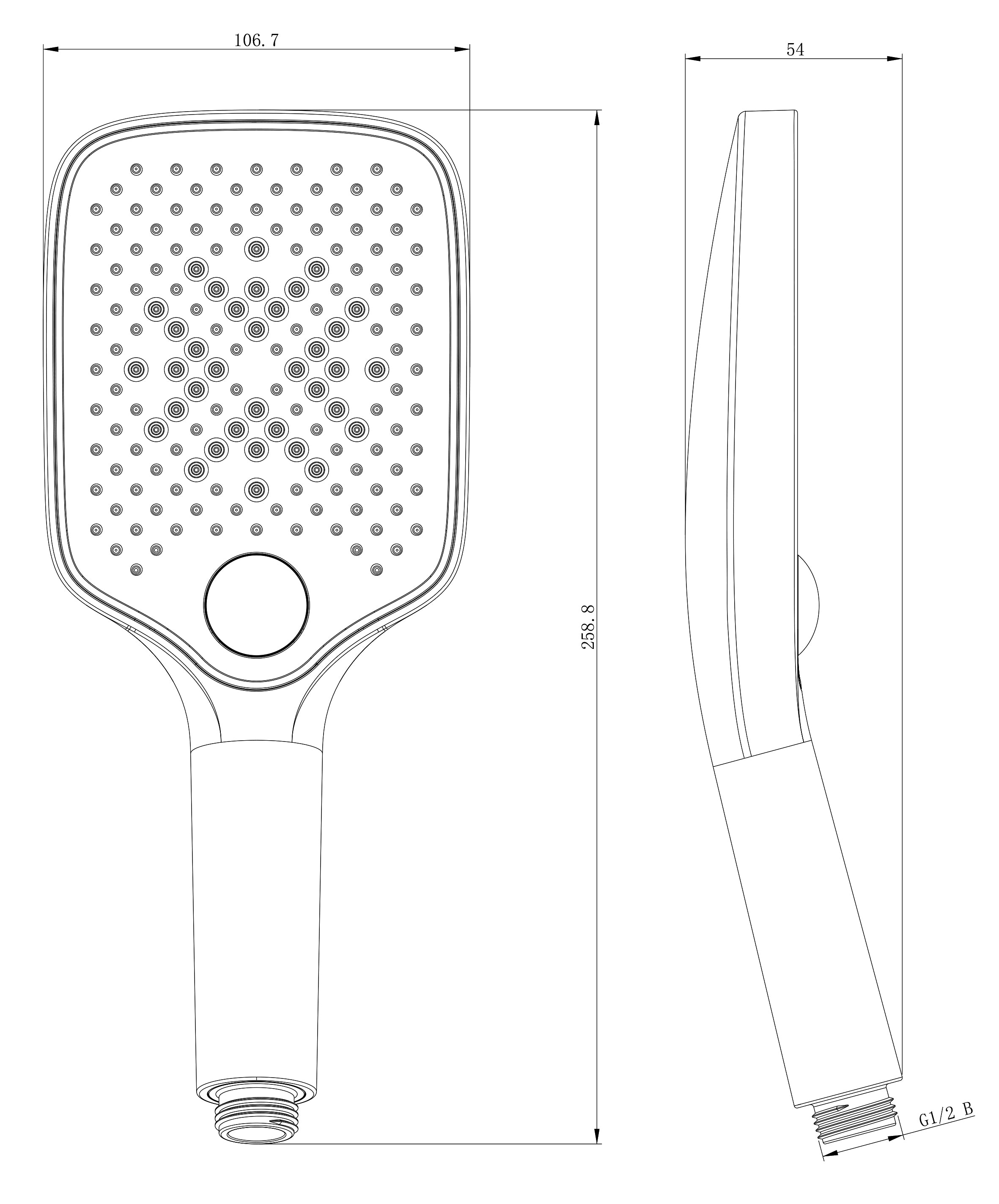 Colonne de douche thermostatique 3011 PRO Noir - avec douchette à main et pommeau de douche pluie