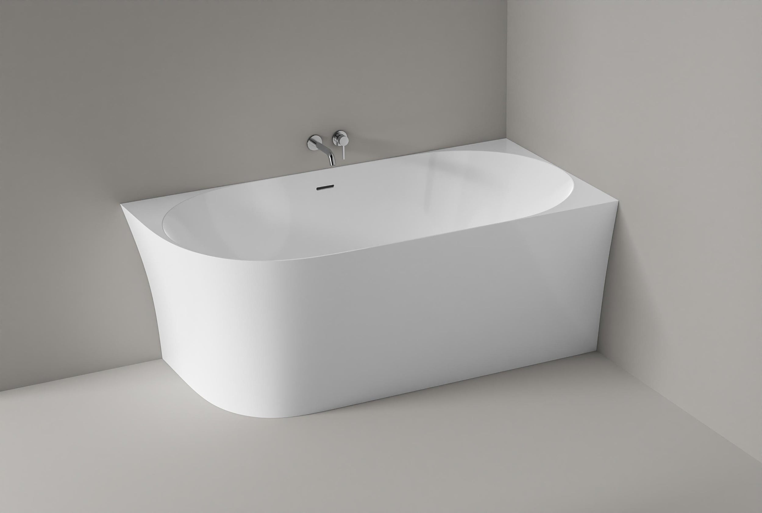 Vasca da bagno a libera installazione NOVA SLIM LINE Acrilico Bianco - Installazione a destra - Dimensioni selezionabili