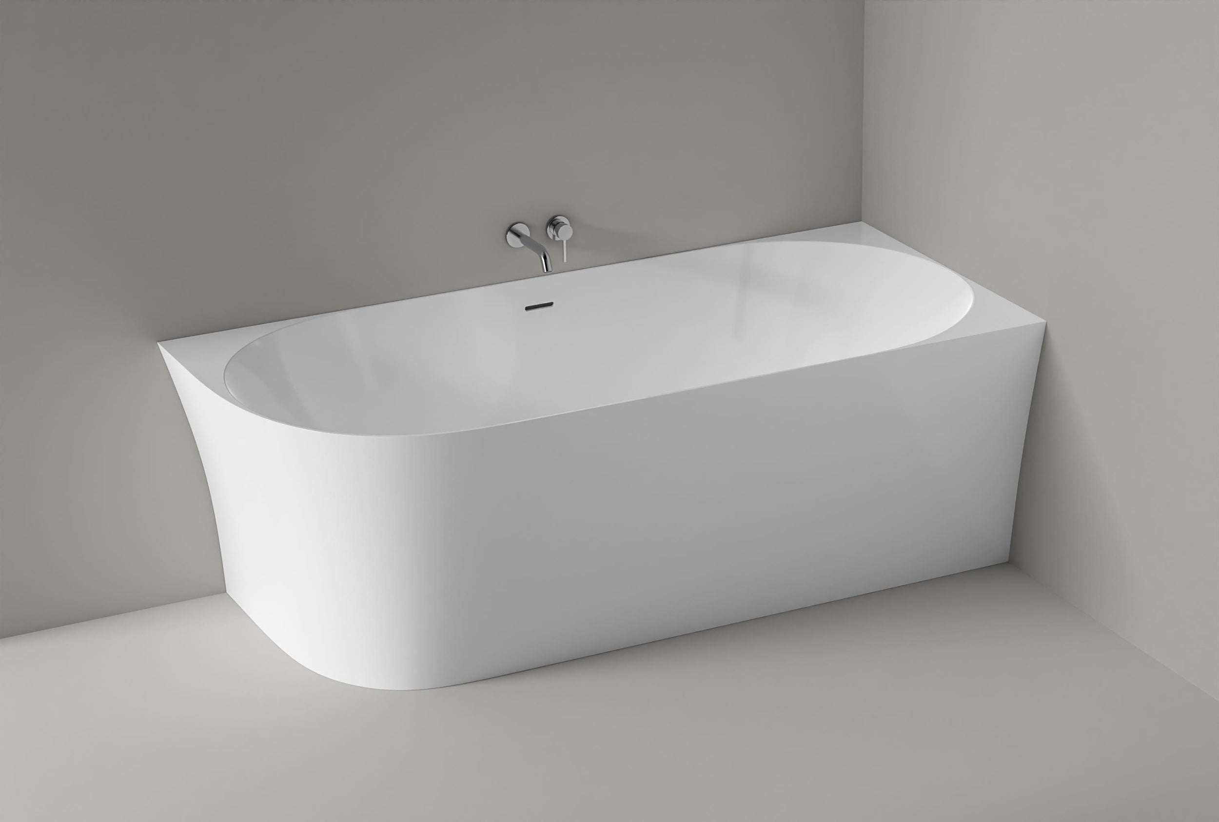 Vasca da bagno a libera installazione NOVA SLIM LINE Acrilico Bianco - Installazione a destra - Dimensioni selezionabili