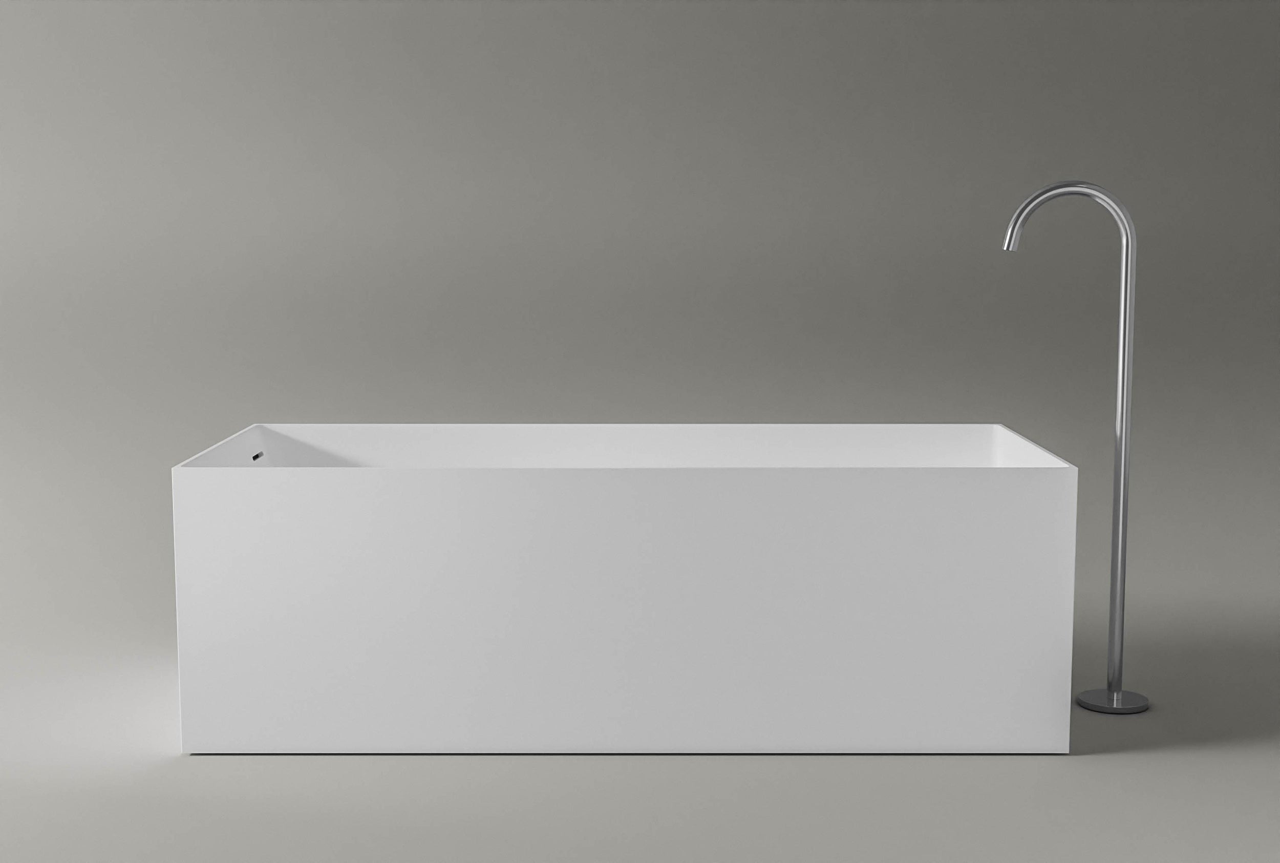 Vasca da bagno autoportante LUNA STONE bianca - 170 x 72 cm - Solid Stone