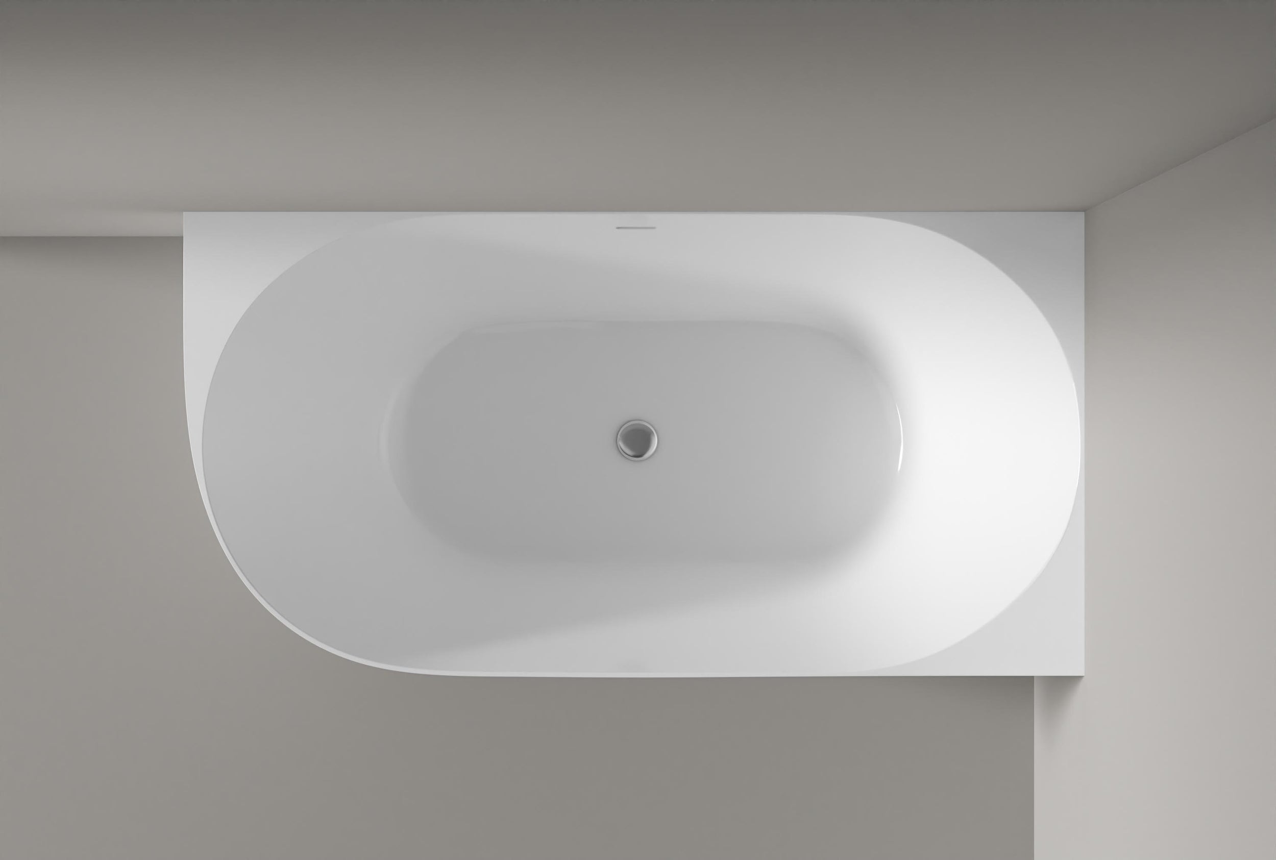 Vasca da bagno a libera installazione NOVA SLIM LINE Acrilico Bianco - Installazione a destra - Dimensioni selezionabili