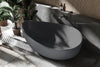 Baignoire îlot WAVE STONE fonte minérale gris mat - 180 x 110 cm