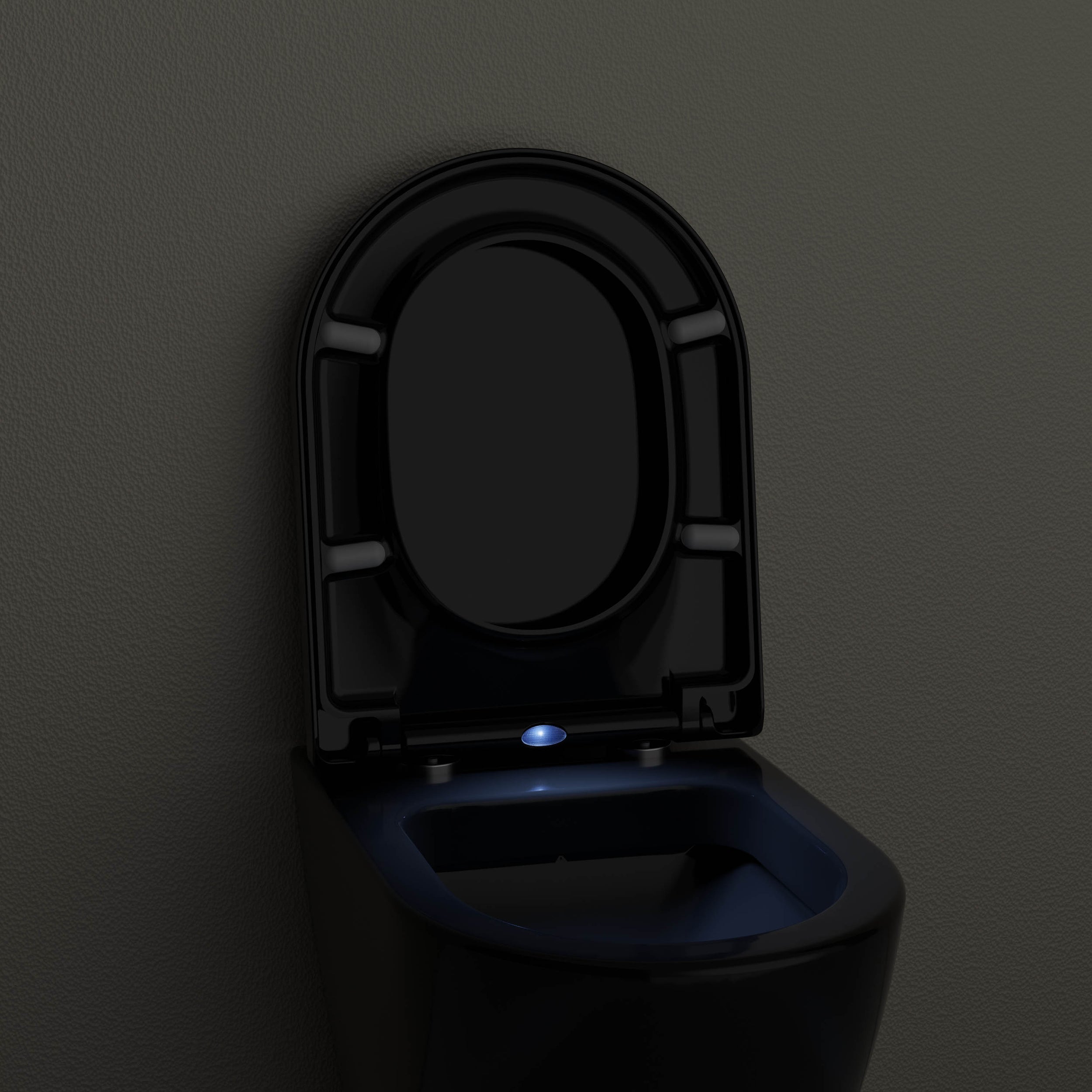 Abattant WC universel U1002 - avec éclairage LED - fonction Softclose - Noir brillant