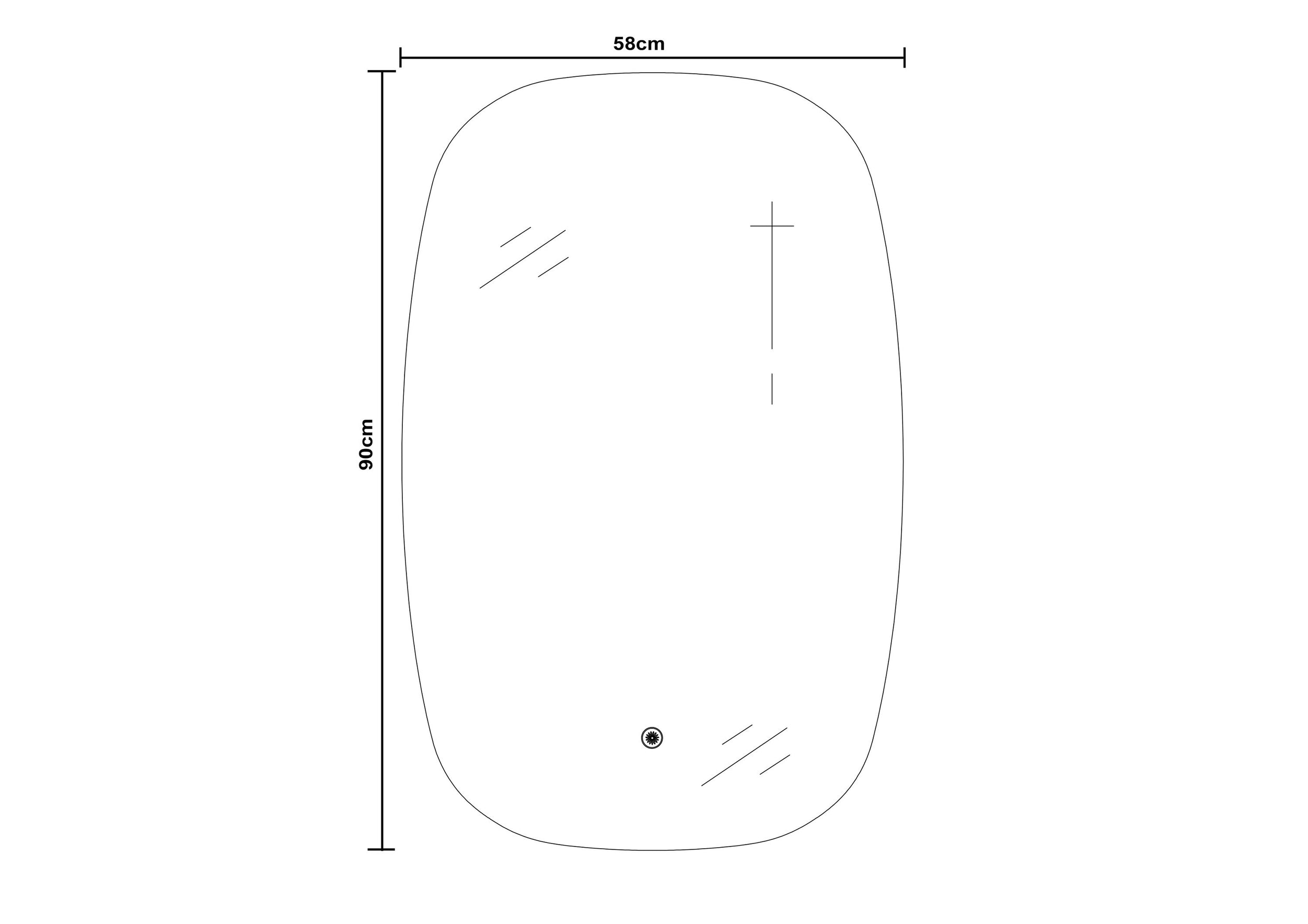 LED Lichtspiegel Badspiegel INALCO mit Spiegelheizung - 58 x 90 cm