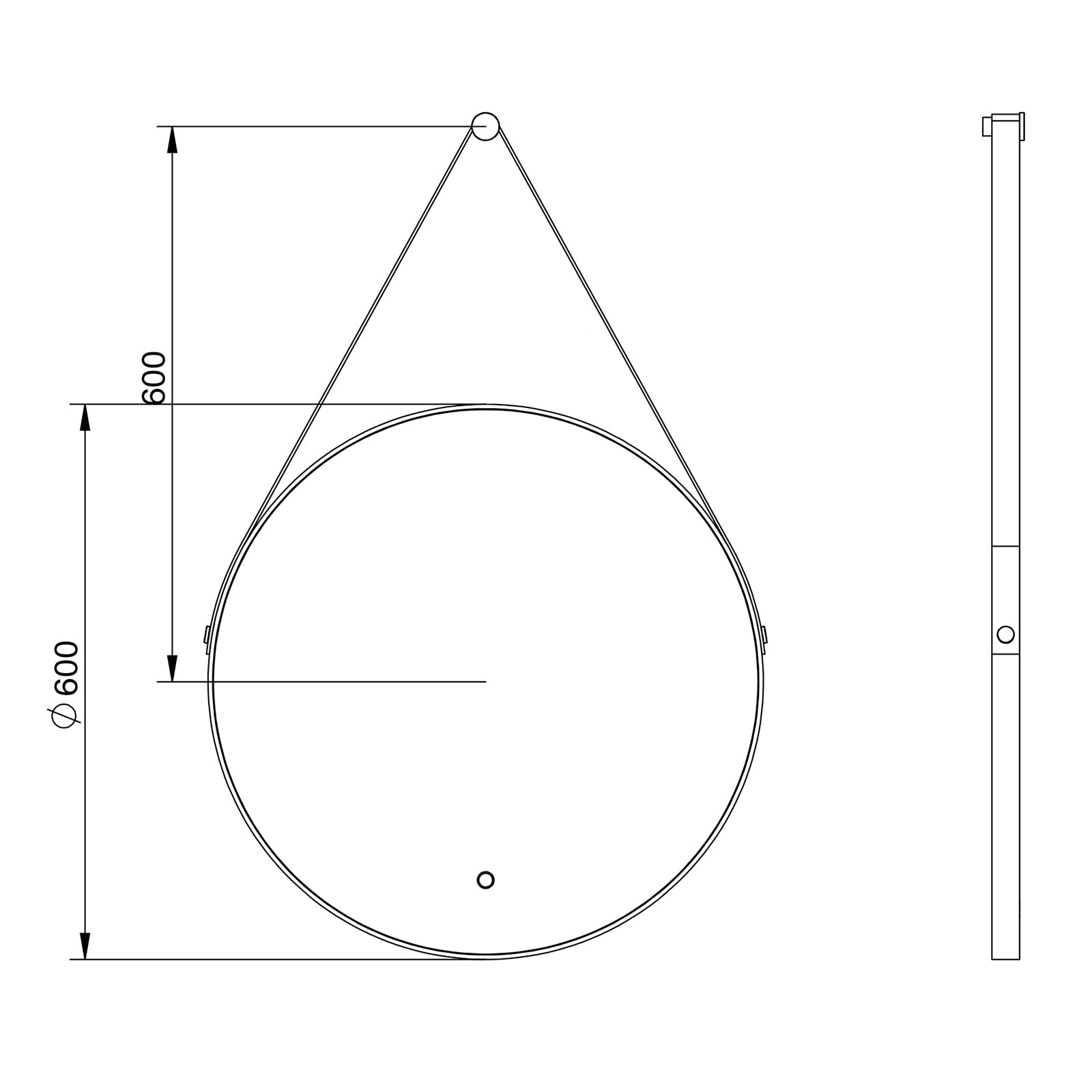 LED Lichtspiegel Badspiegel 2884 mit Spiegelheizung & Warm-/Kaltlichteinstellung - Rund Ø 60 cm