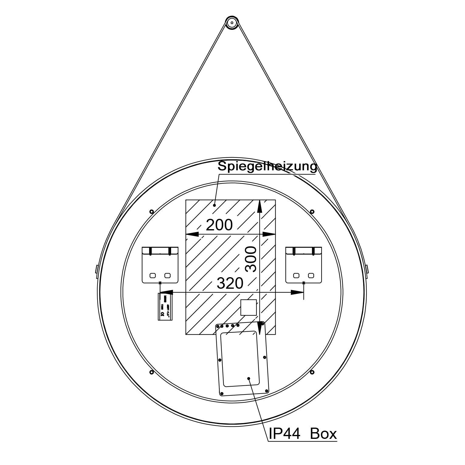 LED Lichtspiegel Badspiegel 2884 mit Spiegelheizung & Warm-/Kaltlichteinstellung - Rund Ø 60 cm