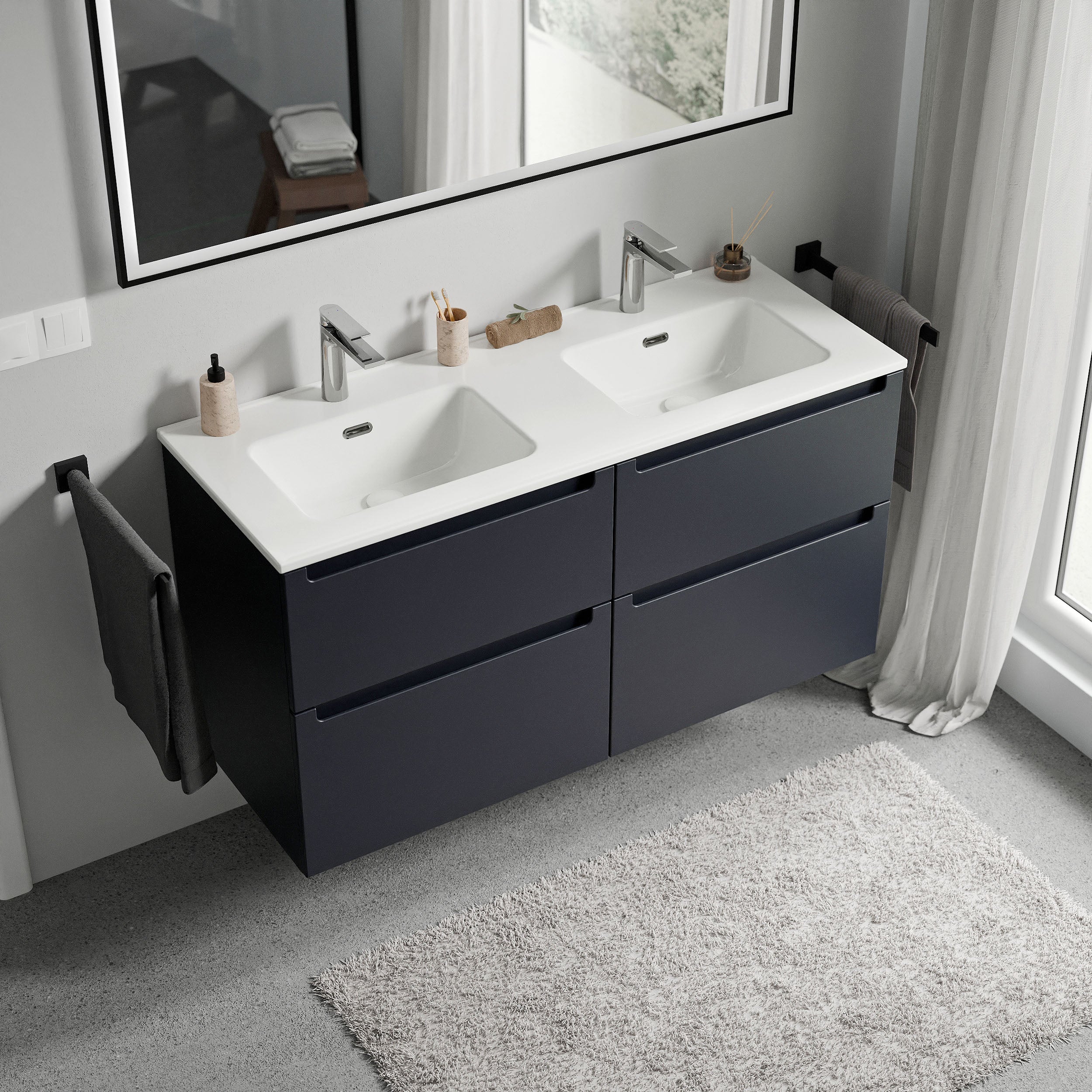 Badmöbel Set VIREO 120 cm mit Doppelwaschbecken