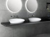 Lavabo da appoggio NT2660  di colata minerale - 60 x 40 x 12,5 cm - bianco opaco