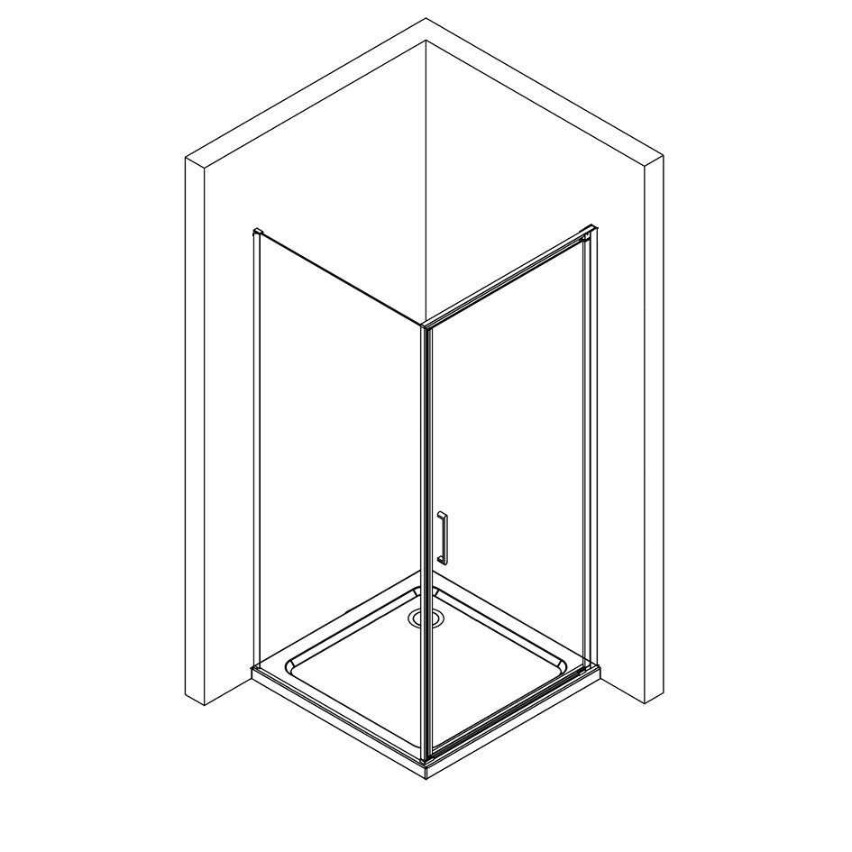 Eckdusche mit Drehtür NT416 - 8mm Nano Echtglas - Breite & Profilfarbe wählbar