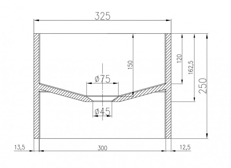 Lavabo sospeso con spazio accessori PB2035 -32,5 x 32,5 x 25cm in resina sintetica (Solid Stone)