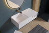 Lavabo suspendu avec espace de rangement PB2037 - 80 x 40 x 20cm en résine de synthèse (Solid Stone)