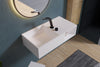 Lavabo suspendu avec espace de rangement PB2037 - 80 x 40 x 20cm en résine de synthèse (Solid Stone)