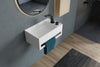 Lavabo sospeso PB2077 in pietra solida (Solid Stone) - 50 x 30 x 20 cm - bianco opaco - con porta asciugamani integrato